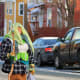 Mummers en route to the parade, St. John's, NL