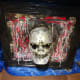 Blood soaked skull decoration for Halloween