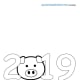 2019 Card with Pig Face. The top is blank because you will be folding it down for the back of the card. The link for this portrait template is at the bottom of this article.