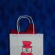 Snowman gift bag with polk-dot patterned paper