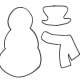 Printable Snowman Template: Snowman, Hat, and Scarf Template