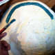 Once the two circles have been drawn, paint the space between blue, green, or whatever color you's like your eye to b e.