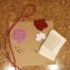 Materials needed for glitter and paper heart wreath
