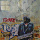 “The Blues Man” (2005) by Charles Criner; Mixed Media on Paper