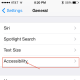 From the "General Settings" menu open the "Accessibility" option.