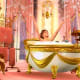 Erika sings a song in her bubble bath.