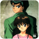 Yusuke and Keiko back to back