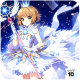 Sakura wearing an angelic costume.