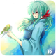 Yukina with a cute bird.