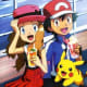Serena, Ash, and Pikachu