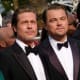 Pitt alongside Leonardo DiCaprio at the 2019 premiere of Once Upon a Time in Hollywood.