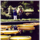My mother and friendly host Mary are next to those large water lilies in the Missouri Botanical Garden.