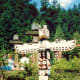 One of many totem poles at this site