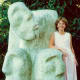 My niece with one of the many sculptures at VanDusen Botanical Garden