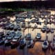 Sunset over the Vancouver marina as viewed from our room number 1184 at the Westin Bayshore Hotel.