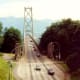 Seen from Stanley Park - Lions Gate Bridge built in 1939 connects Vancouver with North & West Vancouver