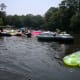 We're off down the river.