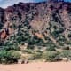Seating, stage and dramatic backdrop at Pioneer Amphitheater in Palo Duro Canyon.