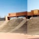 Pioneer Ampitheater seating in Palo Duro Canyon - Two of my photos pieced together showing just a portion of the seating.