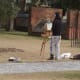 Artist painting in Colonial Cemetery