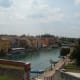 A view over the moat towards the main bridge in Peschiera.