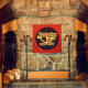Massive stone fireplace in Timberline Lodge / 50th Anniversary of Timberline Lodge was being celebrated