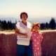 My mother and niece + scenery at Timberline Lodge
