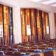 Pretty stained glass windows in the Catholic part of the chapel at the Air Force Academy