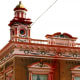 Top part of a fancy decorated building in Cripple Creek
