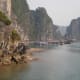 Floating Fishing Station at the Side of Some Cliffs; Halong Bay, Vietnam.