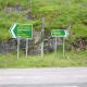 Road signs on the A83 at the Rest and Be Thankful, in both English and Gaelic