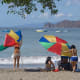 The winds in January cause umbrella problems on the beach. It is best to find natural shade. This photo was taken on Playa Hermosa in Guanacaste on January 10, 2012.