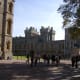 Beyond the South Wing of Windsor Castle is the Long Walk, a straight drive leading up to the castle