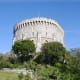 The Round Tower dominates the Middle Ward of Windsor Castle and is close to the centre of the compound
