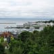 Harbor with ferries and yachts