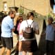 Conversing with the locals.