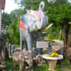 Elephants are everywhere, real and statues