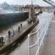 A submarine passing through the Locks (picture from Visitor's Center)