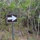 The sign pointing the 'easy' way down the falls.