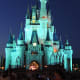Cinderella's Castle at Walt Disney's Magic Kingdom lit up at night.