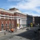 The ornate Waterfront SkyTrain station; the building used to belong to the Canadian Pacific Railway. SkyTrain is a rapid transit system.