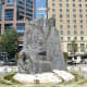 A fountain in front of the gallery; unfortunately, the fountain has been removed