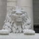 A lion in front of the Vancouver Art Gallery