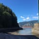 Underneath the bridge with the Prospect Point lighthouse in the background