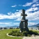 A view of the inukshuk and the bay