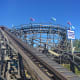 The wooden roller coaster