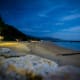 Night sky looming over the beach of Misibis Resort