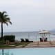 View of the bay (or beach) from the pool side