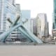 The Olympic Cauldron was built for the 2010 Olympics and is lit for special events.