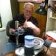 Club President Don Butler demonstrates faceting.